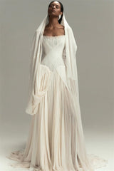 Timeless Strapless Sleeveless Chiffon Prom Dresses A-Line Lace-Up Back With Pleats