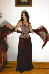 Luxury Cabernet Straps Sleeveless A-Line Prom Dresses Long Pleats With Beads