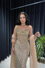 Timeless Strapless Sleeveless V-Neck Prom Dresses Mermaid Gem Column On Sale