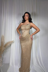 Dazzling Strapless Sleeveless Mermaid Prom Dresses Column Gem With Pleats