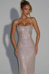 Stunning Strapless Sleeveless Mermaid Prom Dresses Sheath With Lace-Up Back