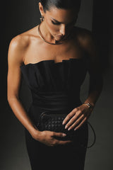 Elegant Black Strapless Sleeveless Satin Prom Dresses Mermaid With Zipper Pleats