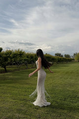 Timeless Sweetheart Spaghetti-Straps Sleeveless Mermaid Prom Dresses Sheath With Zipper