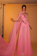 Sparkling Pink Sweetheart Strapless Sleeveless Prom Dresses Gem With Pleats