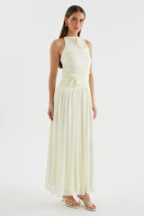 Graceful Sleeveless Chiffon Prom Dresses A-Line With Pleats Flower