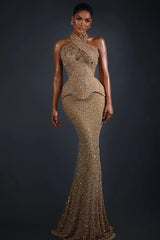 Timeless Halter Sleeveless Mermaid Prom Dresses Column With Lace-Up Back