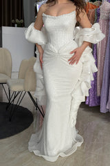 Charming Strapless Sleeveless Mermaid Prom Dresses Floor Length Column With Pleats