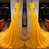 Amazing Bright Yellow Long Prom Dress Mermaid Split-ballbellauk