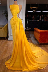 Amazing Bright Yellow Long Prom Dress Mermaid Split-ballbellauk