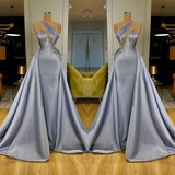 Amazing Halter Long Evening Dress With Detachable Skirt Beadings-ballbellauk