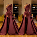 Amazing Long Sleeve Evening Dress With Split On Sale One Sleeve-ballbellauk
