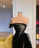 Amazing Strapless Split Front A-line Prom Dress With Beading-ballbellauk