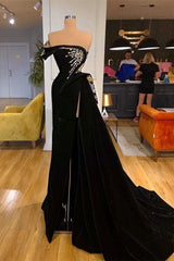 Amazing Strapless Split Front A-line Prom Dress With Beading-ballbellauk
