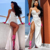 Amazing White Long Prom Dress Split On Sale Sweetheart-ballbellauk