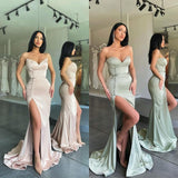 Beautiful Mermaid Long Prom Dress With Side Slit Sweetheart-ballbellauk