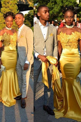 Beautiful Sleeveless Mermaid Chapel Train Off-the-Shoulder With Appliques Silk like Elegant Evening Dress-ballbellauk