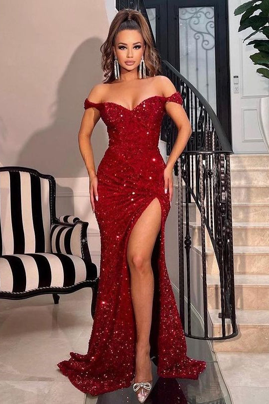 HOT Dark Red Sparkly Dress Burgundy Prom Red Sparkly Prom