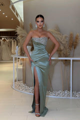 Charming Chic Sleeveless Column Prom Dress Beadings-ballbellauk