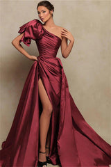 Classic One Shoulder Mermaid Formal Wears Long Slit Online-ballbellauk