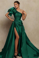 Classic One Shoulder Mermaid Formal Wears Long Slit Online-ballbellauk