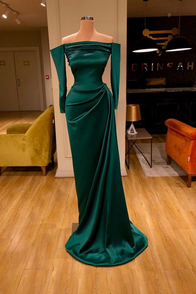 Dark Green Mermaid Prom Dress Long Ball Dresses On Sale Off-the-Should ballbellauk Dark Green Mermaid Prom Dress Long Ball Dresses On Sale Off-the-Should ballbellauk