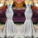 Elegant Mermaid Long Evening Prom Dress On Sale Sequins-ballbellauk