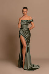 Elegant Off-the-Shoulder Formal Wears Mermaid Long With Split-ballbellauk