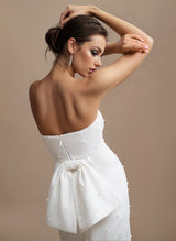 Elegant Satin Wedding Dresses Bowtie Beading-Ballbella