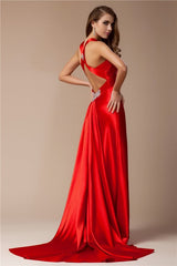 Elegant V-Neck Sleeveless Long Elastic Woven Elegant Evening Dress-ballbellauk