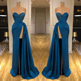 Fabulous Sweetheart Prom Dress Long With Split Lace Appliques-ballbellauk
