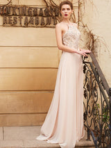 Gorgeous Spaghetti-Straps Beading Sleeveless Evening Dress Chiffon-ballbellauk