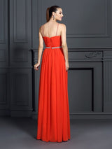 Gorgeous Spaghetti-Straps Beading Sleeveless Long Evening Dress Chiffon-ballbellauk