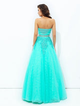 Gorgeous Strapless Beading Sleeveless Long Elastic Woven Elegant Evening Dress-ballbellauk