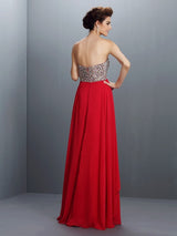 Gorgeous Sweetheart Beading Paillette Sleeveless Long Evening Dress Chiffon-ballbellauk