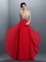 Gorgeous Sweetheart Beading Paillette Sleeveless Long Evening Dress Chiffon-ballbellauk
