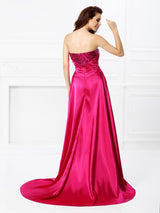 Gorgeous Sweetheart Beading Sleeveless Hi-Lo Elastic Woven Elegant Evening Dress-ballbellauk