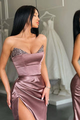 Modern Mermaid Long Prom Dress With Split Sequins-ballbellauk