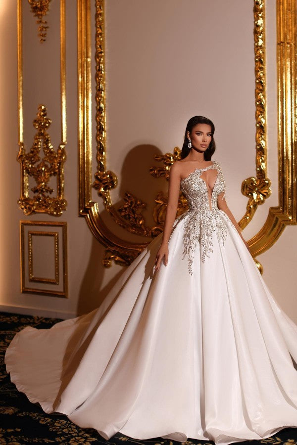 one shoulder wedding dress uk Aire