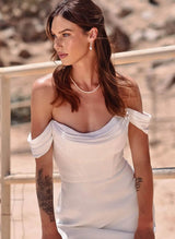 Off-the-Shoulder Wedding Dresses Cowl Neck-Ballbella