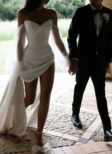 Satin Wedding Dress for Summer Beach Church Resort-Ballbella