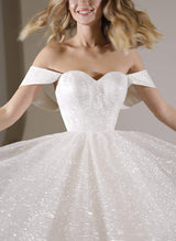 Sequin Sleeveless Short Elegant Sweetheart Chic A-line Wedding Dresses-Ballbella