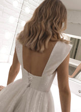 Sequin Sleeveless Short Elegant Sweetheart Chic A-line Wedding Dresses-Ballbella