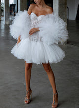 Sequined Wedding Dresses Chic A-line Elegant Sweetheart Short-Ballbella