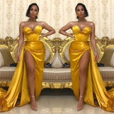 Shinning Long Prom Dress With Split On Sale Sweetheart-ballbellauk