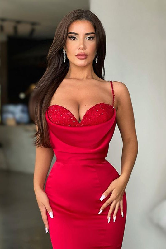 Shinning Red Mermaid Prom Dress Long On Sale Spaghetti-Straps ballbellauk Shinning Red Mermaid Prom Dress Long On Sale Spaghetti-Straps ballbellauk
