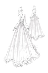 Simple Boho Wedding Dresses A-line Deep V-Neck Multilayer Lace Chiffon Beach Bridal Gowns-Ballbella