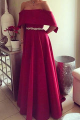 Sleeveless Amazing Off-the-Shoulder Long Sash/Ribbon/Belt Elegant Evening Dress-ballbellauk