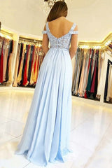 Sleeveless Amazing Off-the-Shoulder Long With Appliques Evening Dress Chiffon-ballbellauk