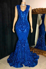 Stunning Sequins Mermaid Formal Wears Sleeveless V-Neck Online-ballbellauk