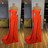 Trendy Strapless Orange Sequined Long Prom Dress Long sleeves-ballbellauk